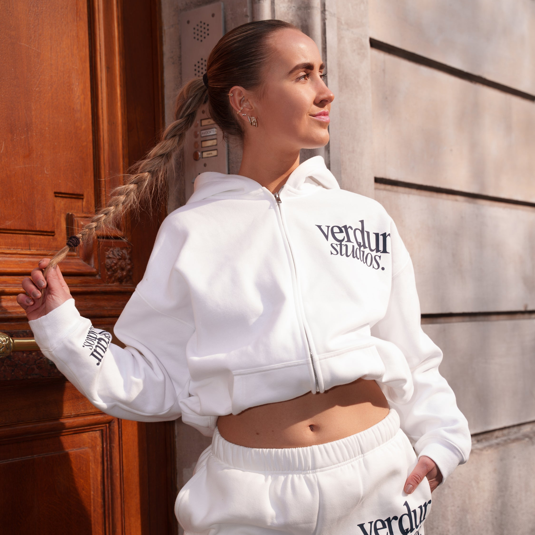 Verdur Studios Zip Hoodie White